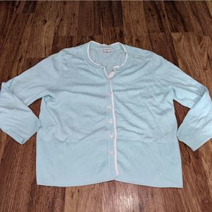 Women's Liz Claiborne Mint Green Cardigan Sweater Medium